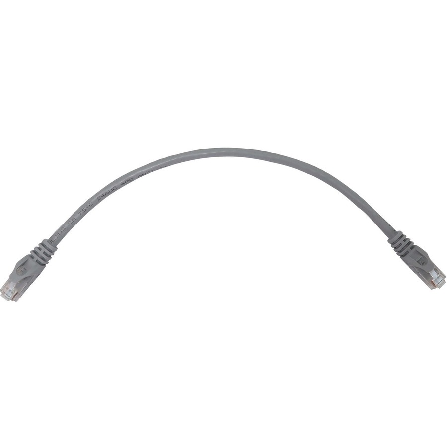 Eaton Tripp Lite Series Cat6a 10G Snagless Molded UTP Ethernet Cable (RJ45 M/M), PoE, Gray, 1 ft. (0.3 m)