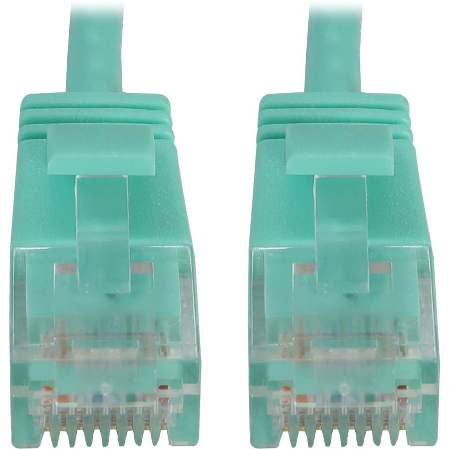 Eaton Tripp Lite Series Cat6a 10G Snagless Molded Slim UTP Ethernet Cable (RJ45 M/M), PoE, Aqua, 7 ft. (2.1 m)