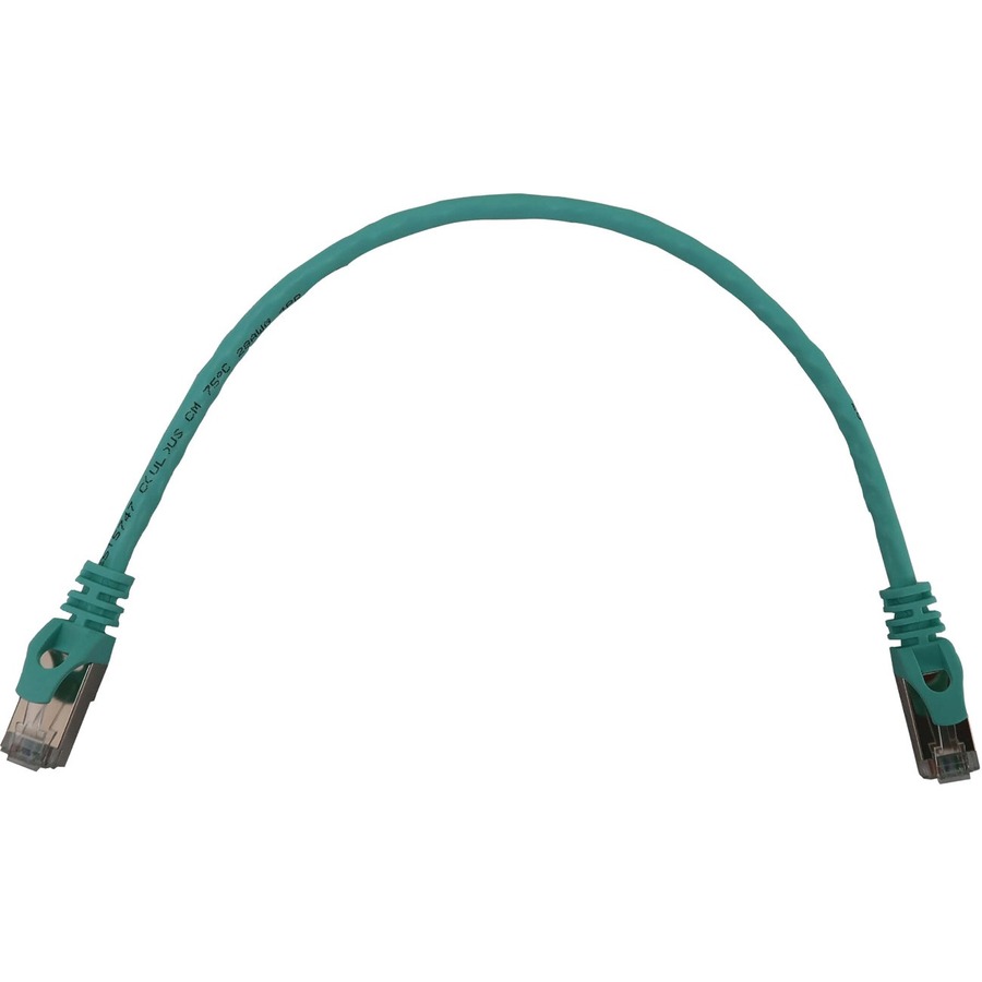 Tripp Lite by Eaton Cat6a 10G Snagless Shielded Slim STP Ethernet Cable (RJ45 M/M), PoE, Aqua, 1 ft. (0.3 m)
