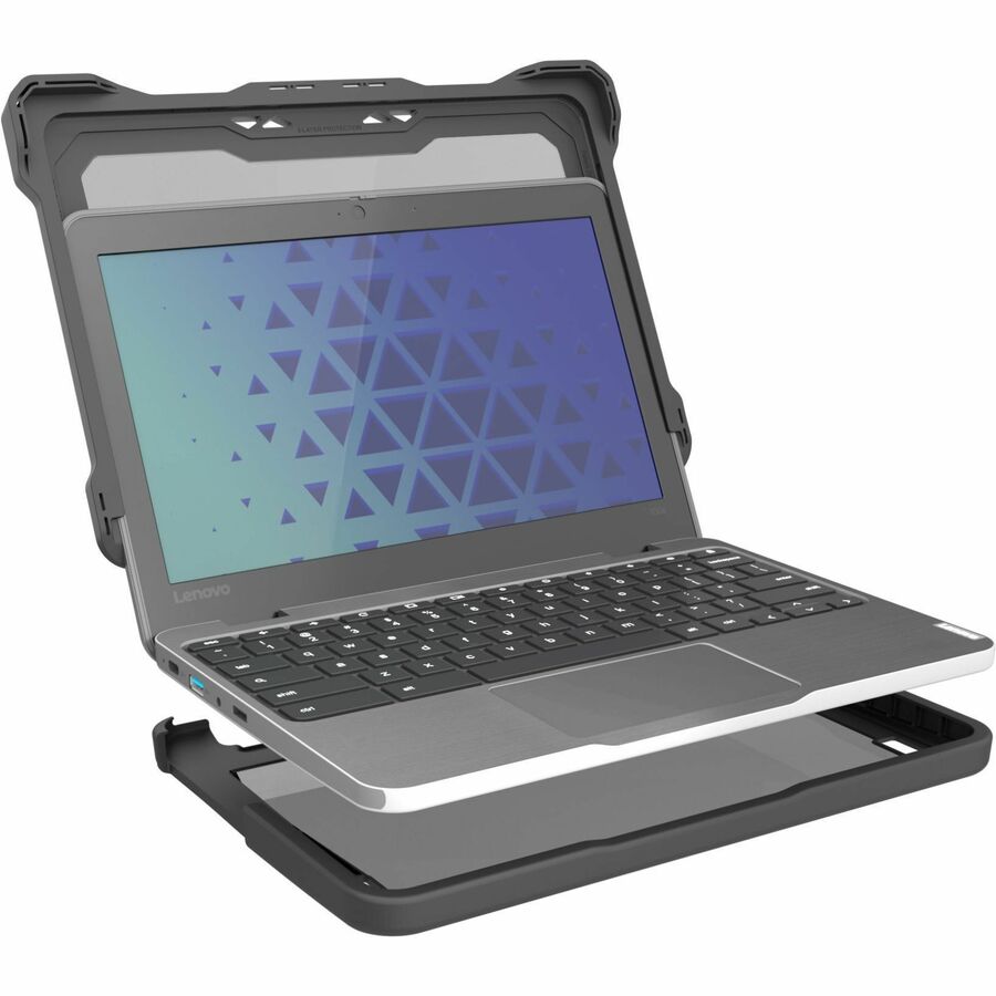 MAXCases Extreme Shell-F Slide Chromebook Case for Lenovo 100e G3 Chromebook 11" (Gray/Clear)