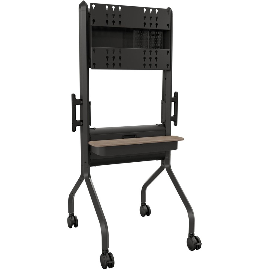 Chief Voyager Manual Height Adjustable AV Mobile Cart - For 50-85 Inch Displays - Mobile TV Cart - Black