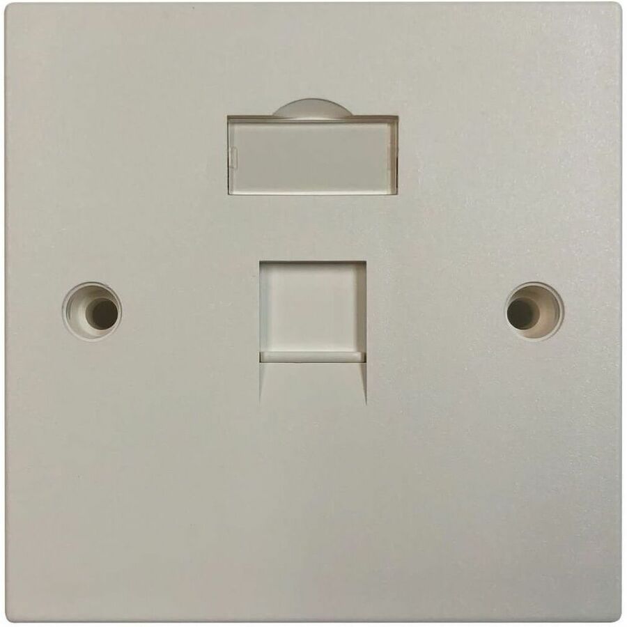 Eaton Tripp Lite Series 1-Port UK-Style Keystone Wall Plate, Unloaded Shuttered Module, White