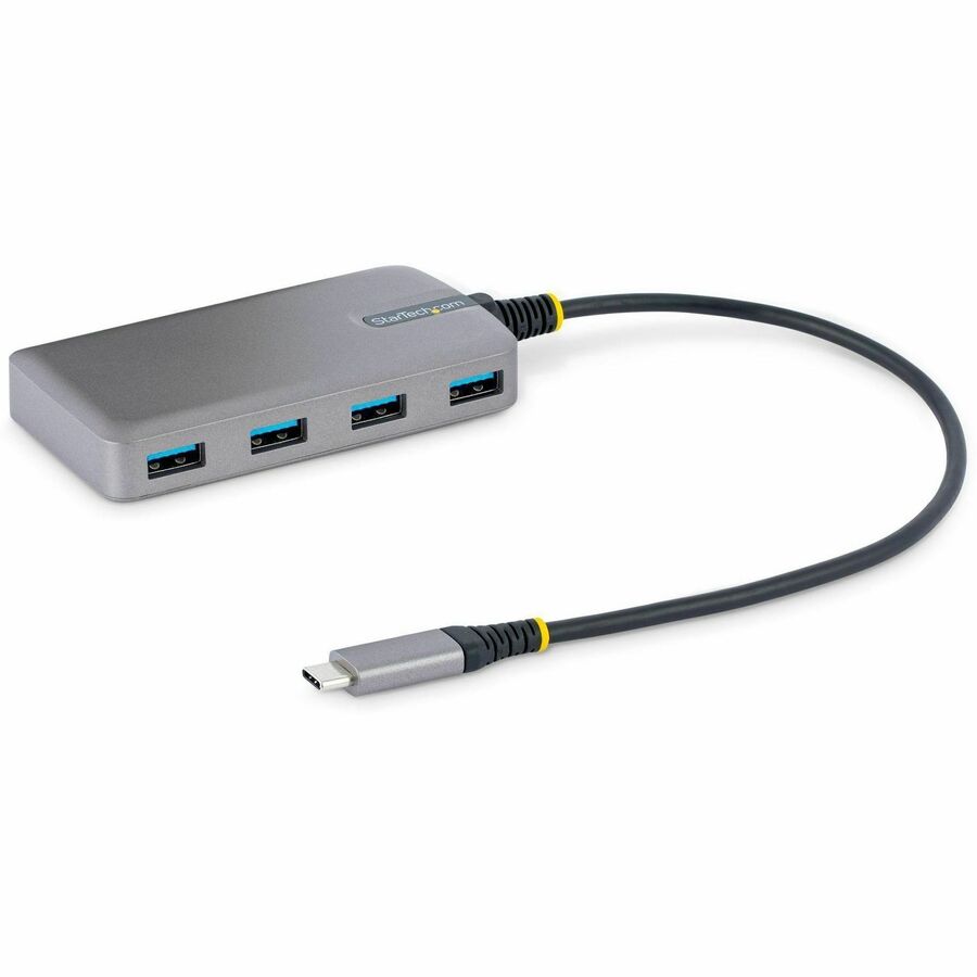 StarTech 4-Port USB-C Hub, 5Gbps, Bus Powered, 4x USB-A Ports, Optional Auxiliary Power, Portable USB Type-C Hub, 1ft/30cm Cable