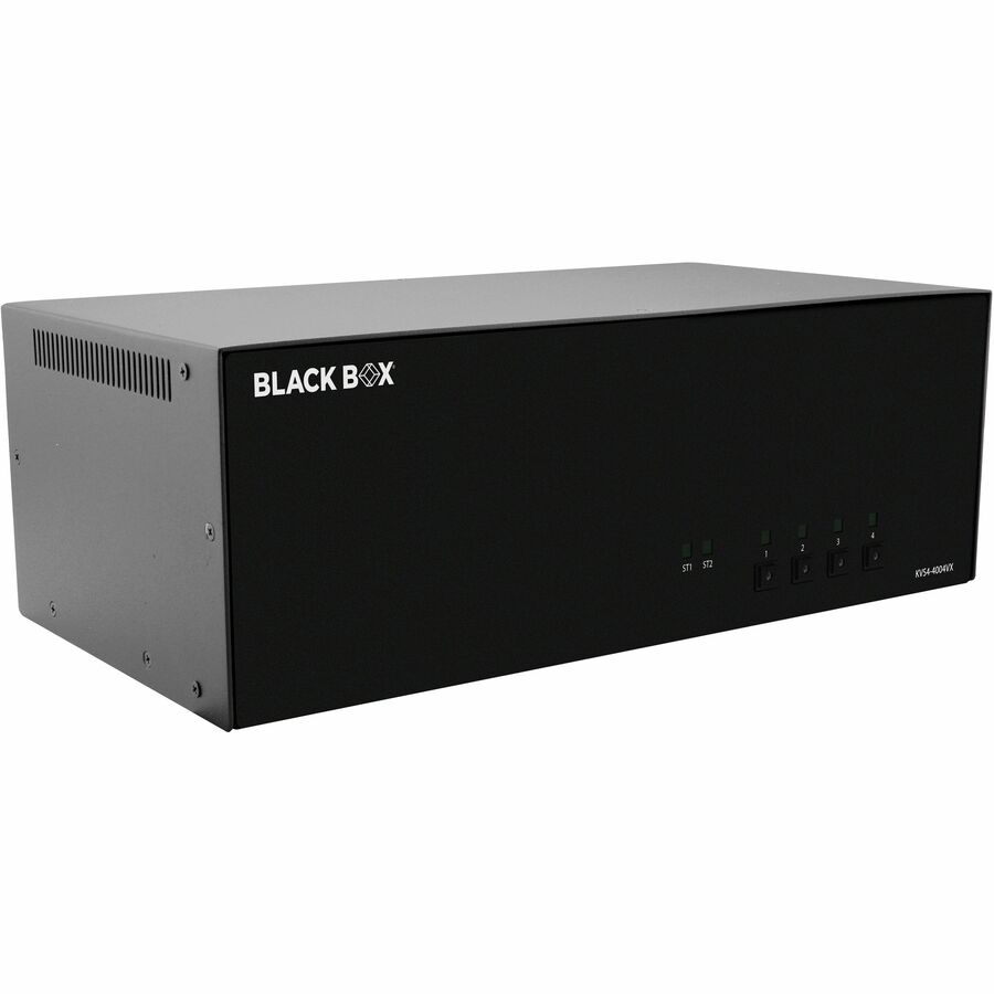 Black Box KVM Switch, NIAP 4.0 Certified - 4-Port, Quad-Monitor, DisplayPort, CAC
