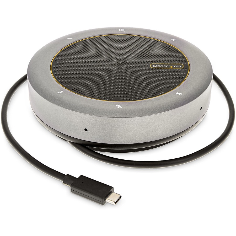 StarTech USB-C Speakerphone Docking Station, Mini Portable Conference Speaker/Audio Dock, VGA/4K HDMI, USB Hub, Teams/Zoom/Softphone