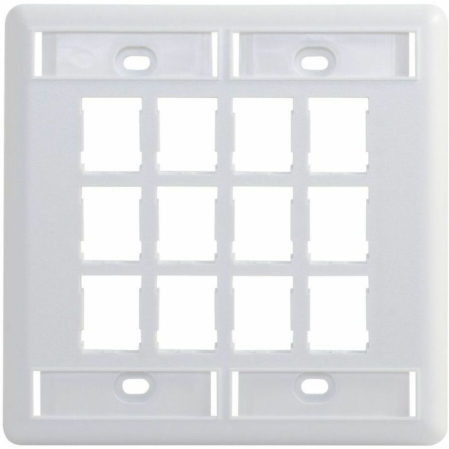 Ortronics HDJ 12 Port Double Gang Faceplate, With Label Field, Cloud White