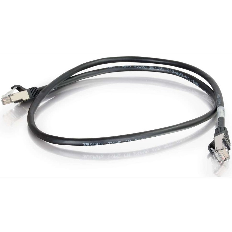 C2G 100 ft Cat5e Molded Shielded Network Patch Cable - Black
