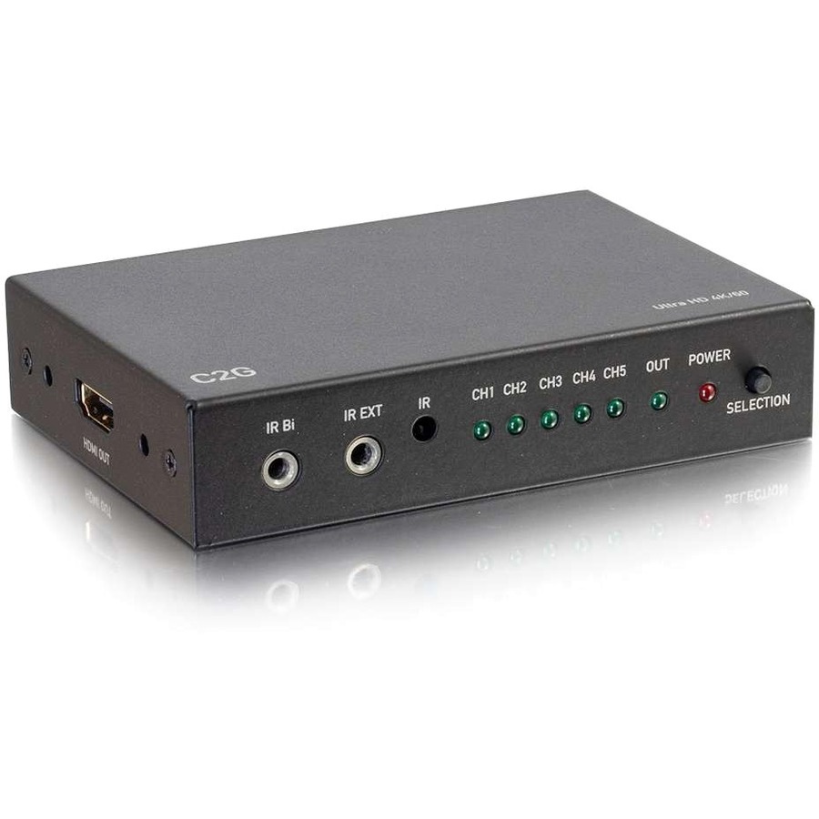 C2G HDMI Selector Switch - 5-Port - 4K 60Hz - Black