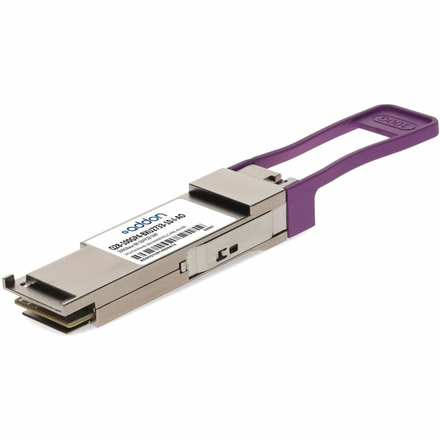 AddOn MSA and TAA 100GBase-BX PAM4 QSFP28 Transceiver Single Lambda (SMF, 1271nmTx/1331nmRx, 10km w/FEC, LC, DOM, -40 to 85C)