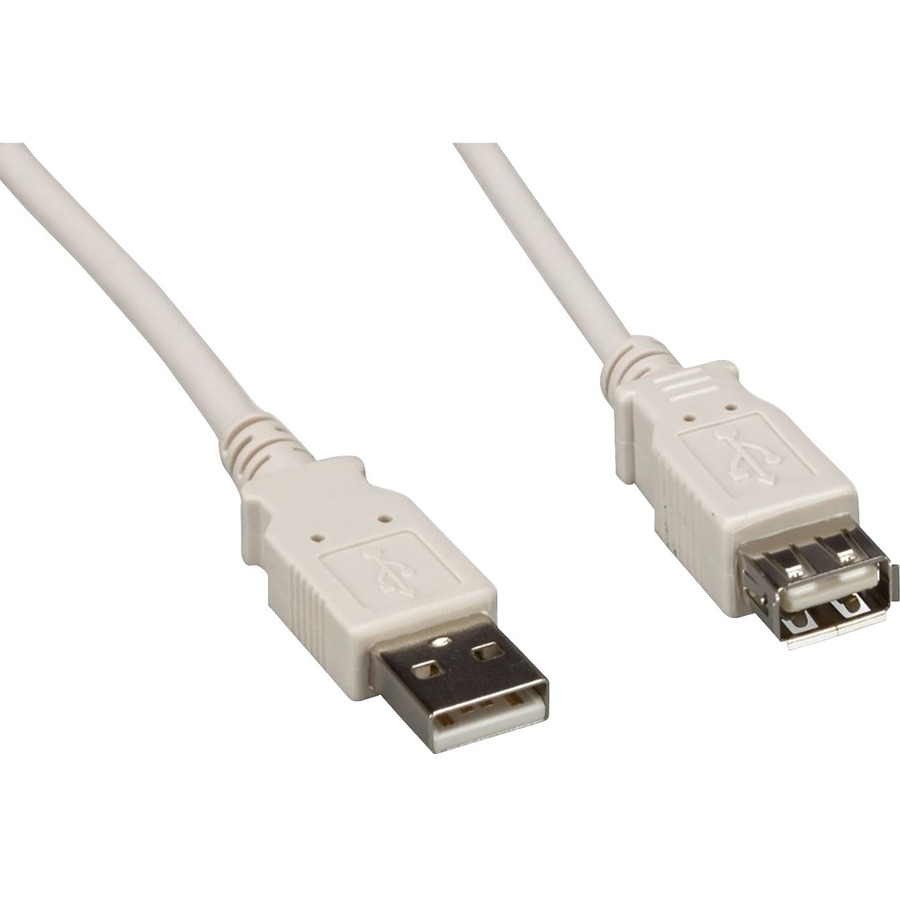 ENET USB 2.0 A Male to A Female 10FT Extension White Cable