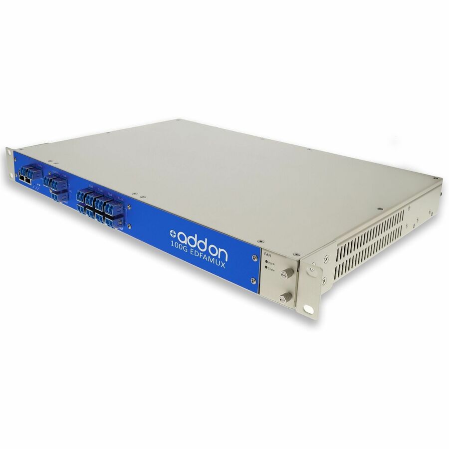 AddOn 8 Channel C-Band Active MUX EDFAs and Tunable Dispersion Compensator, ITU 100GHz, Channels 28-35, 8x100G, 80km, Power Budget 18dB (Link Engineering Req'd)