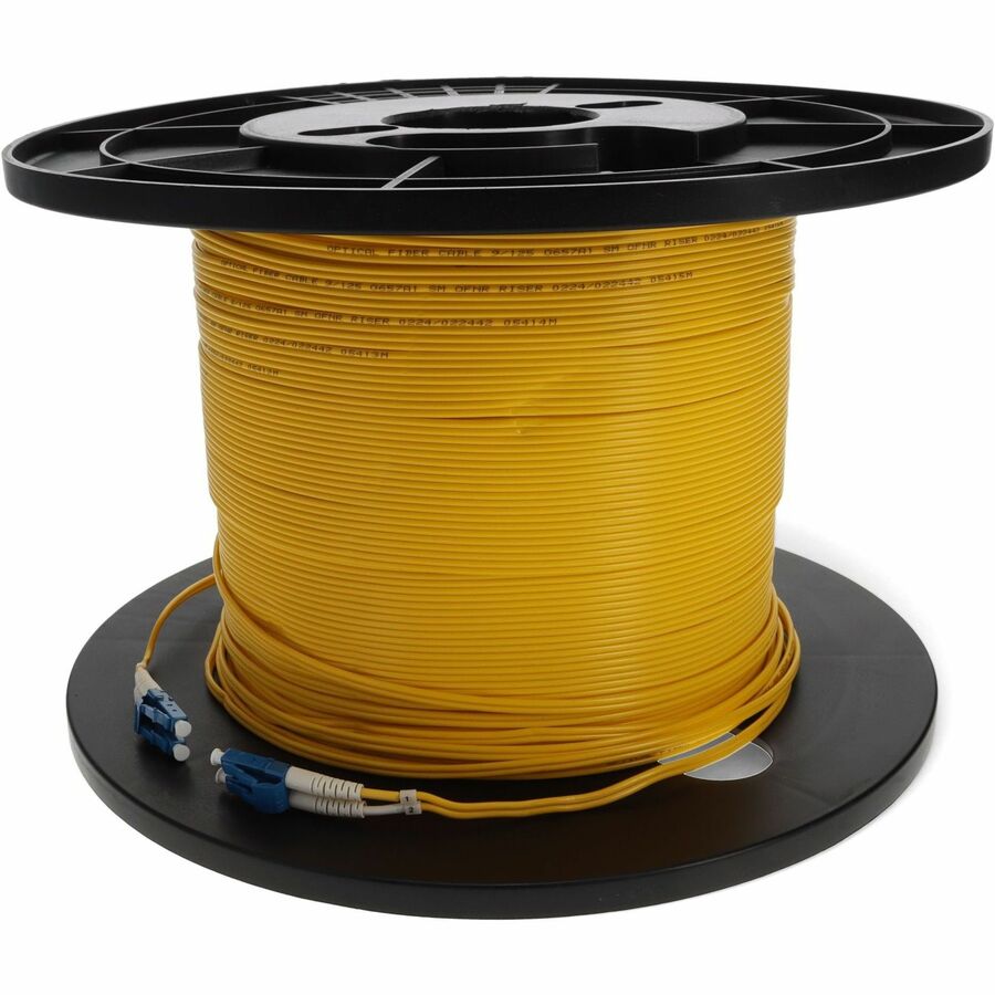 AddOn 107m LC to LC Yellow OS2 Duplex OFNR (Riser-Rated) SMF (Single Mode) Fiber Patch Cable, 9/125