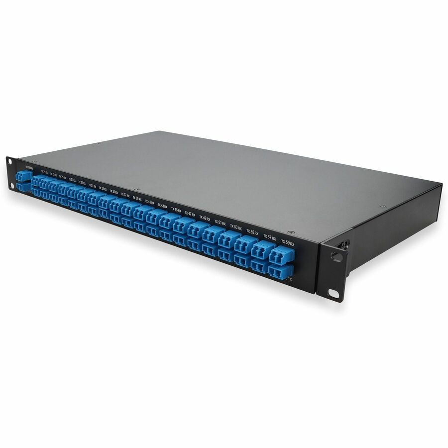 AddOn 40 Channel MUX and DEMUX (Duplex) v2, 19in 1U Rack Mount, Channels 21-60, with LC/UPC Adapters