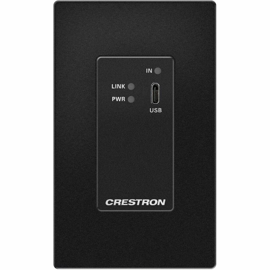 Crestron DM Lite 4K60 4:4:4 Transmitter for USB-C® DisplayPort™ Signal Extension over CATx Cable, Wall Plate, Black