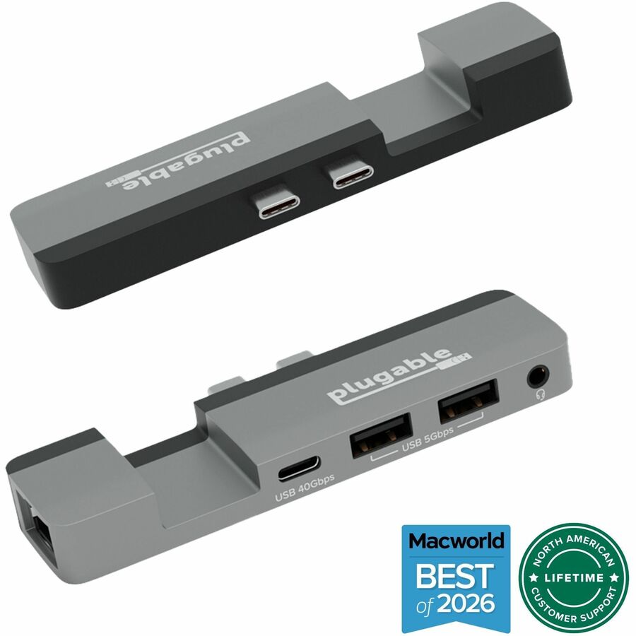 Plugable 5-in-1 USB C Hub Multiport Adapter for MacBook Pro 14/16 Inch, Macbook Air M2