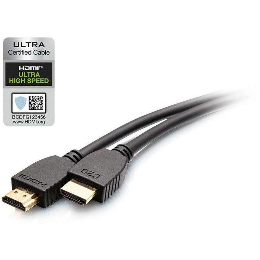 C2G 3ft Plus Series Ultra High Speed HDMI™ Cable with Ethernet - In-Wall CL2 Rated - 8K 60Hz - M/M - Black