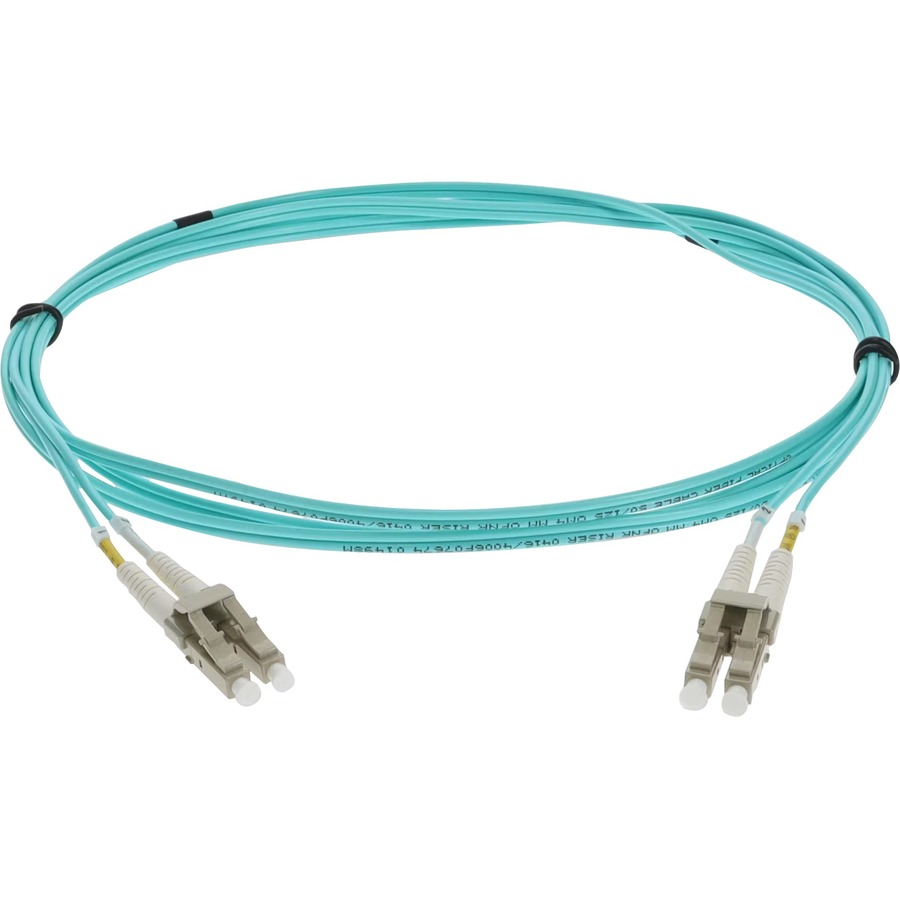 AddOn 3.5m LC to LC Aqua OM4 Duplex OFNR (Riser-Rated) Fiber Patch Cable