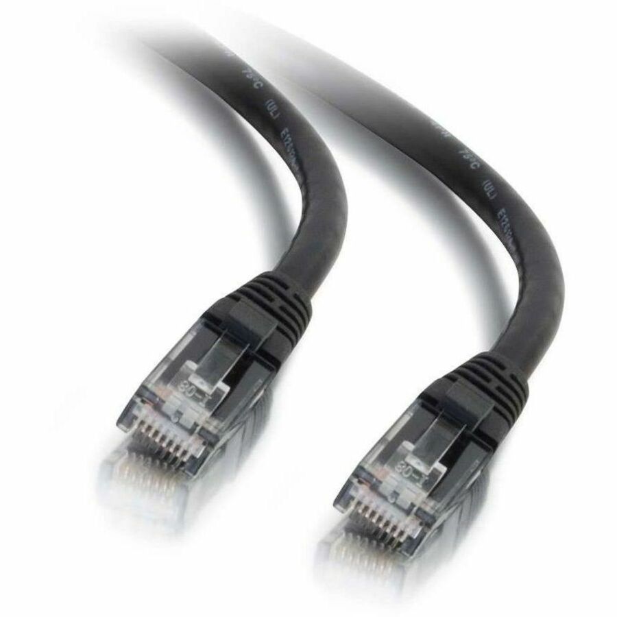 Quiktron 8Ft Q-Series Cat6A Snagless (UTP) Ethernet Network Patch Cable, CM Rated - Black