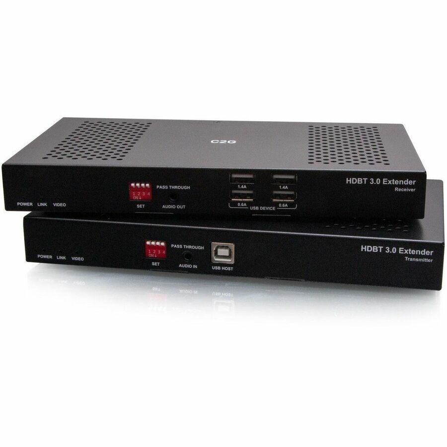 C2G HDMI HDBaseT + USB-B to A + RS232 Over Cat Extender Box TX to Box RX (18Gbps) 4K 60Hz up to 328ft
