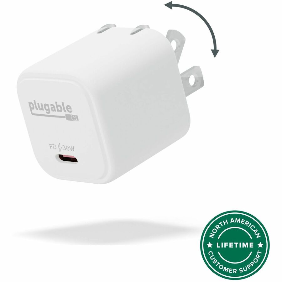 Plugable GaN USBC Charge Block 30W White