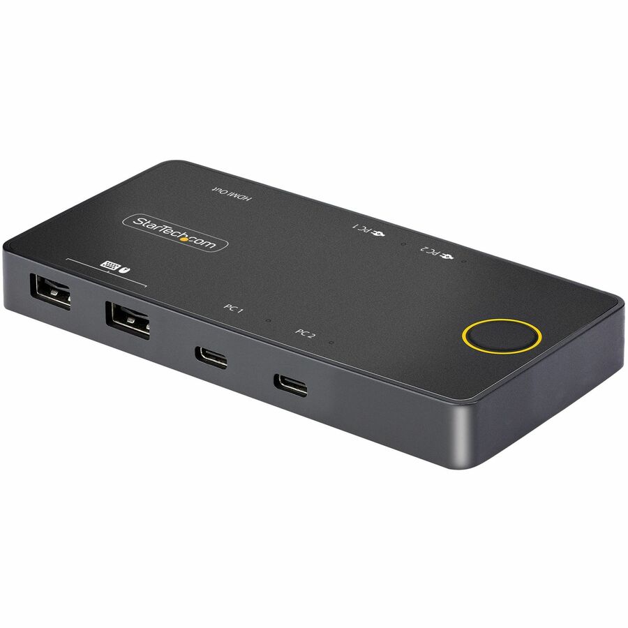StarTech 2-Port USB-C KVM Switch, Single-4K 60Hz HDMI Monitor, Dual-100W Power Delivery Pass-through Ports, Bus Powered, TAA