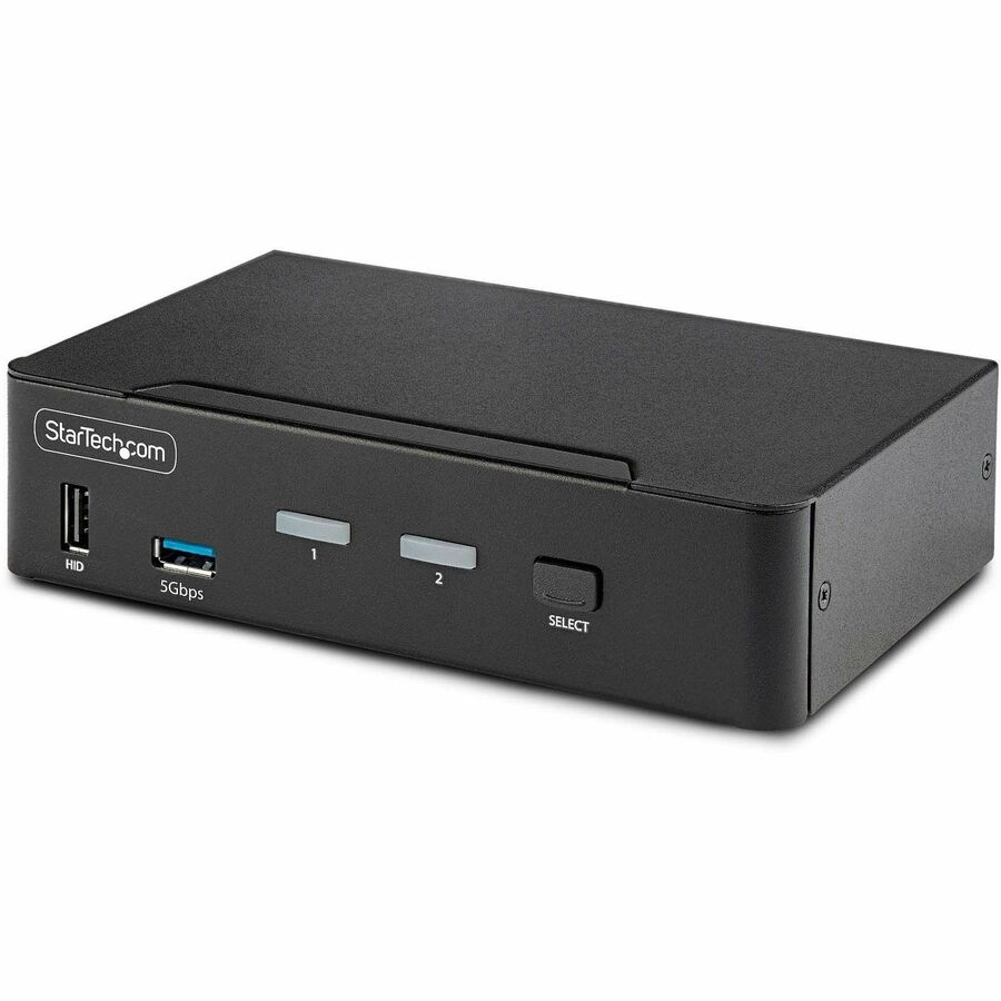 StarTech 2-Port DisplayPort 1.4 KVM Switch, 8K 60Hz / 4K 144Hz, 2x USB 3.0 Ports, 4x USB 2.0 Ports, Hotkey Switching, TAA Compliant