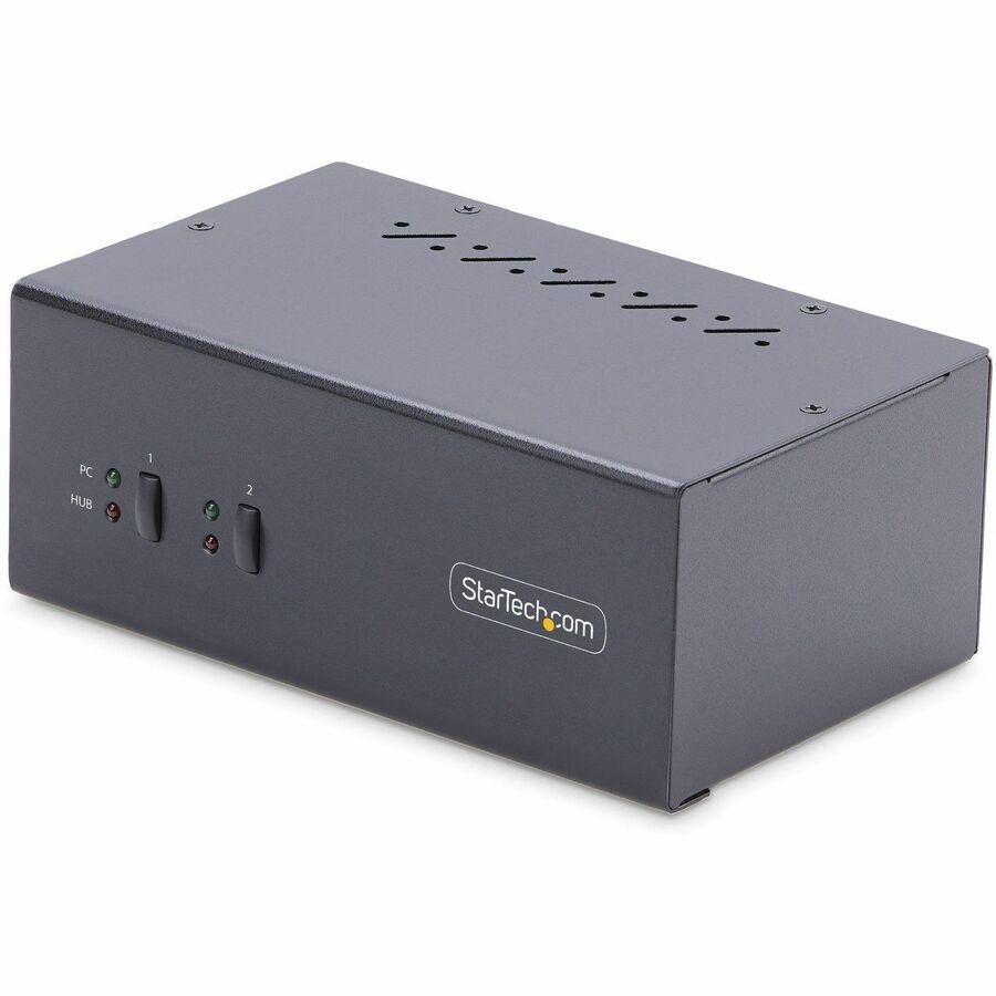 StarTech 2-Port Dual-Monitor DisplayPort KVM Switch, 4K 60Hz, 2x USB 5Gbps Ports, Hotkey/Push-Button Switching, TAA Compliant