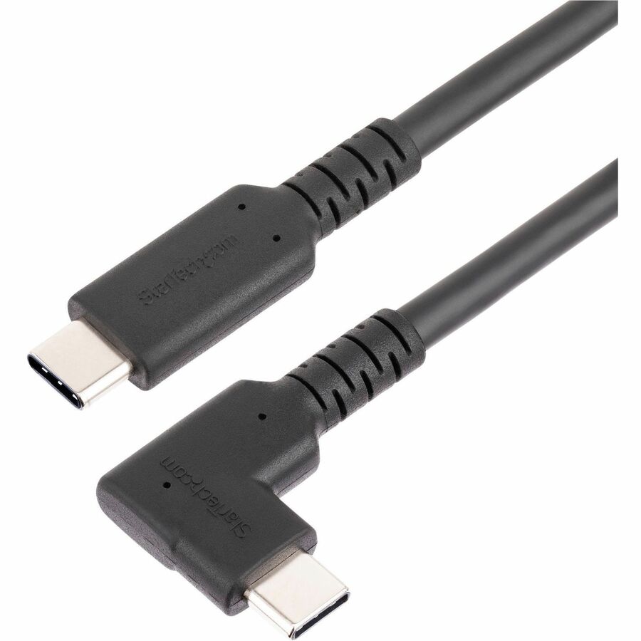 StarTech 1.6ft (50cm) USB-C Cable, Right-Angled, USB 10Gbps, 100W (5A) PD, 8K 60Hz/4K 144Hz DP Alt Mode, Rugged, Thunderbolt Compat.