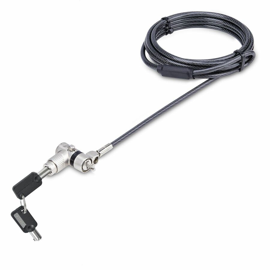 StarTech Universal Laptop Lock 6.6ft, Security Cable For Notebook Compatible w/Noble Wedge®/Nano/K-Slot; Keyed Locking Cable, TAA