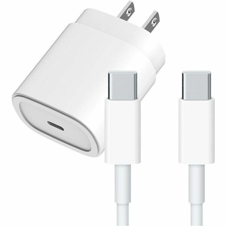 4XEM 25W USB-C PD Wall Charger Kit with 3ft USB-C to USB-C Cable, Fast Charging, White