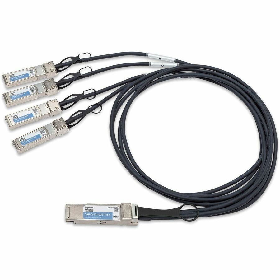 Approved Networks 100GBASE QSFP28 Passive DAC Cable (QSFP28+ to 4 x SFP28) Breakout