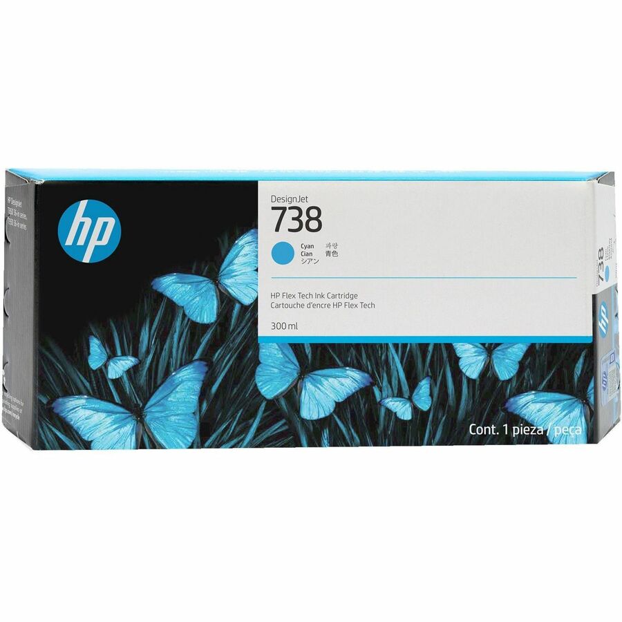 HP 738 Original Inkjet Ink Cartridge - Cyan - 1 Each