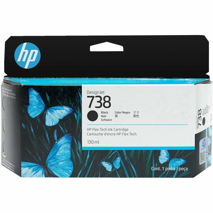 HP 738 Original Inkjet Ink Cartridge - Black - 1 Each