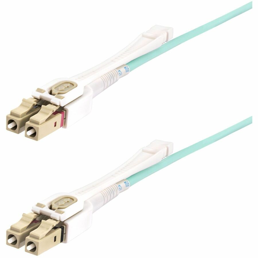 StarTech 10m (32.8ft) LC (UPC) OM4 Multimode Fiber Optic Cable, Push Pull Tabs, 50/125, 100G, Low Insertion Loss, Fiber Jumper Cord