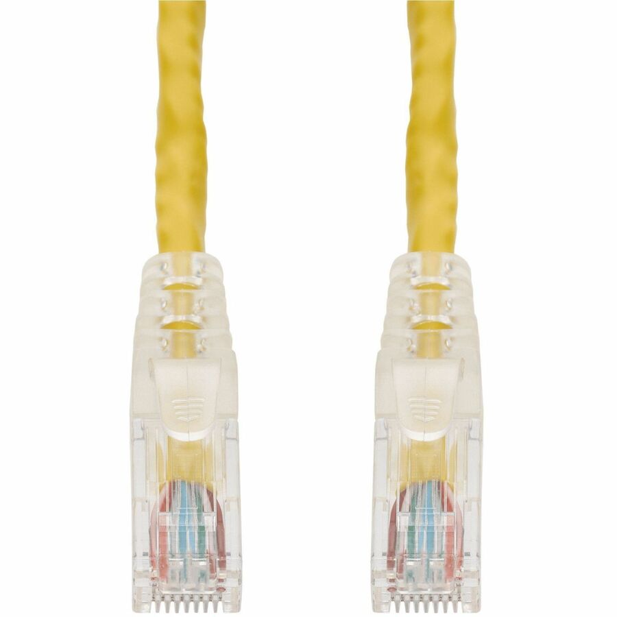 AddOn 100ft Yellow CAT6 PVC Ethernet Cable Snagless Easy Clear Boot TAA RJ-45 M/M CAT 6
