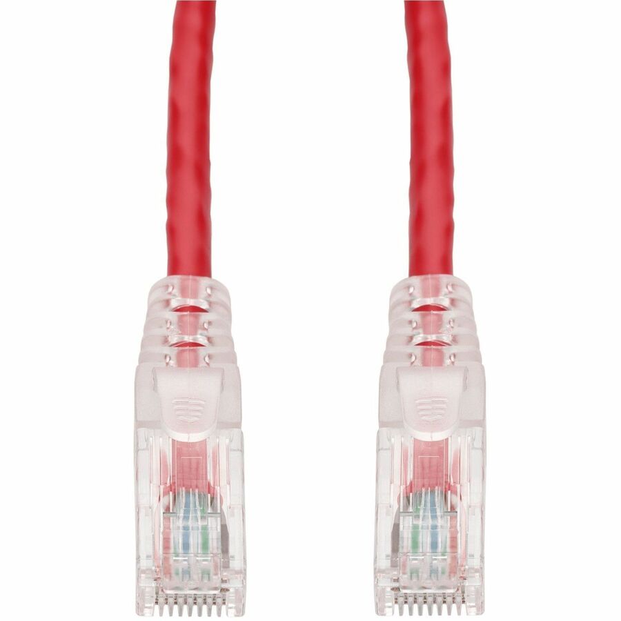 AddOn 6in Red CAT 6 PVC Ethernet Cable Snagless Easy Clear Boot TAA RJ-45 M/M