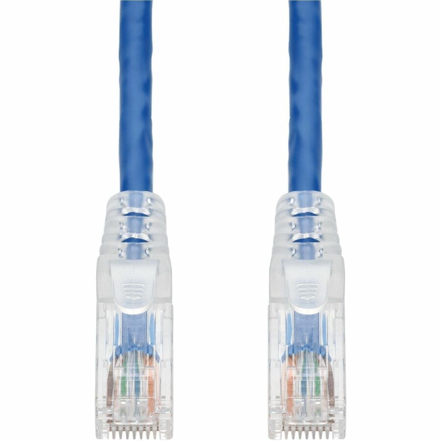AddOn 6in Blue CAT6 PVC Ethernet Cable Snagless Easy Clear Boot TAA RJ-45 M/M CAT 6