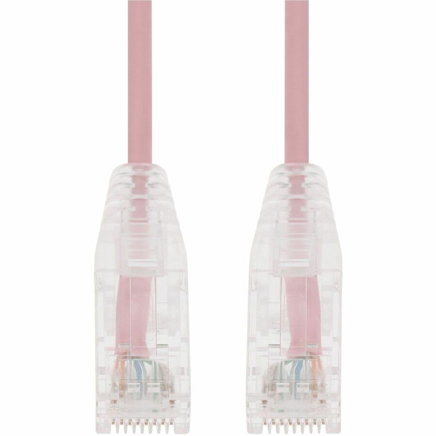 AddOn 15ft Pink CAT6A Slim PVC Ethernet Cable Snagless Clear-Claw RJ-45 M/M CAT 6A