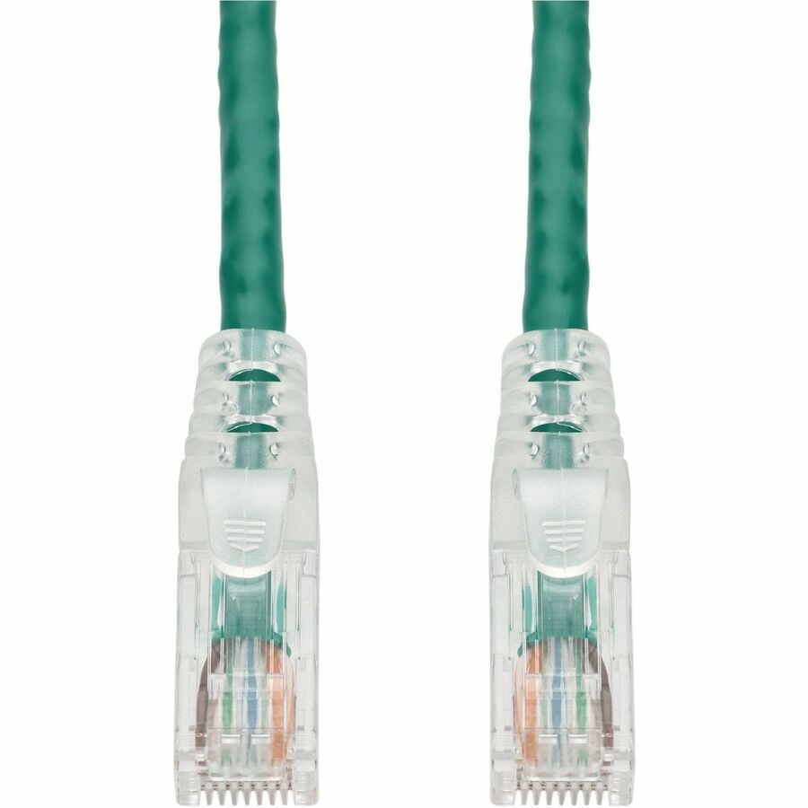 AddOn 1ft Green CAT6A PVC Ethernet Cable Snagless Easy Clear Boot TAA RJ-45 M/M CAT 6A