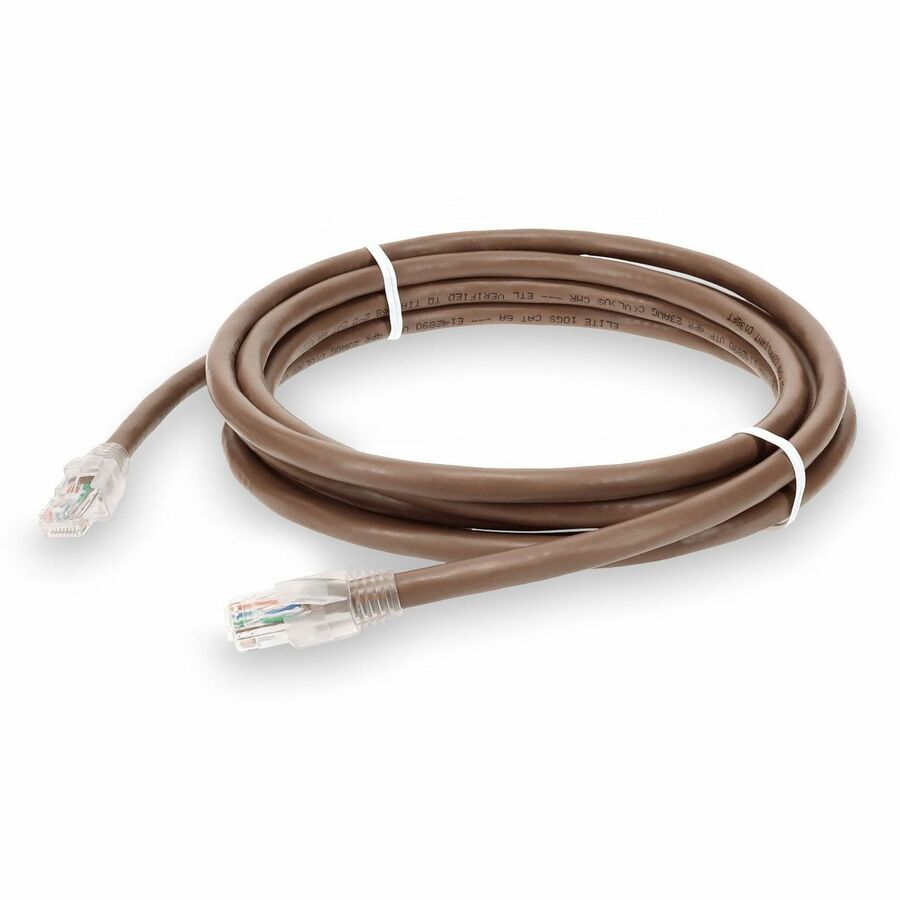 AddOn 3ft Brown CAT6A PVC Ethernet Cable Snagless Bubble Boot RJ-45 M/M CAT 6A