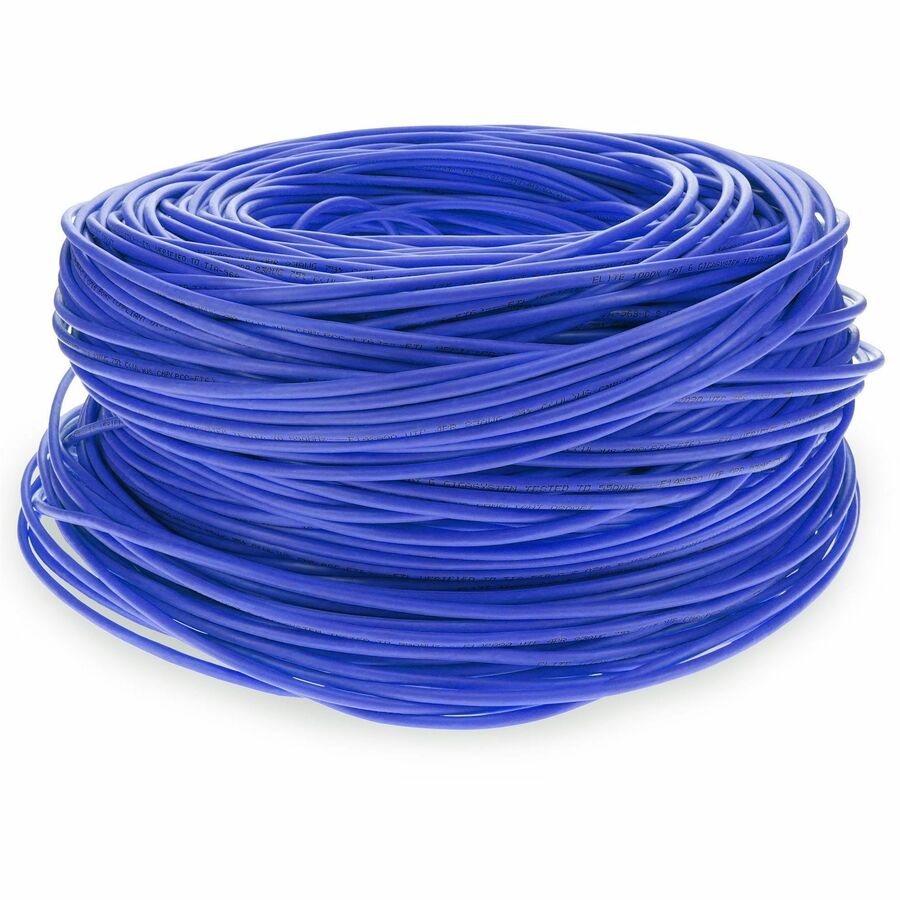 AddOn 1000ft Non-Terminated Blue CAT6 Shielded Plenum-Rated Solid Bulk Cable CAT 6