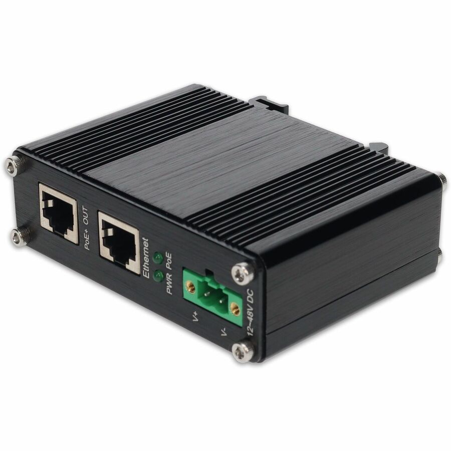 AddOn 30W 10/100/1000M POE Injector with plastic shell (10/100/1000Base-T, 30W,1/2(+),3/6(-)), Industrial Temp
