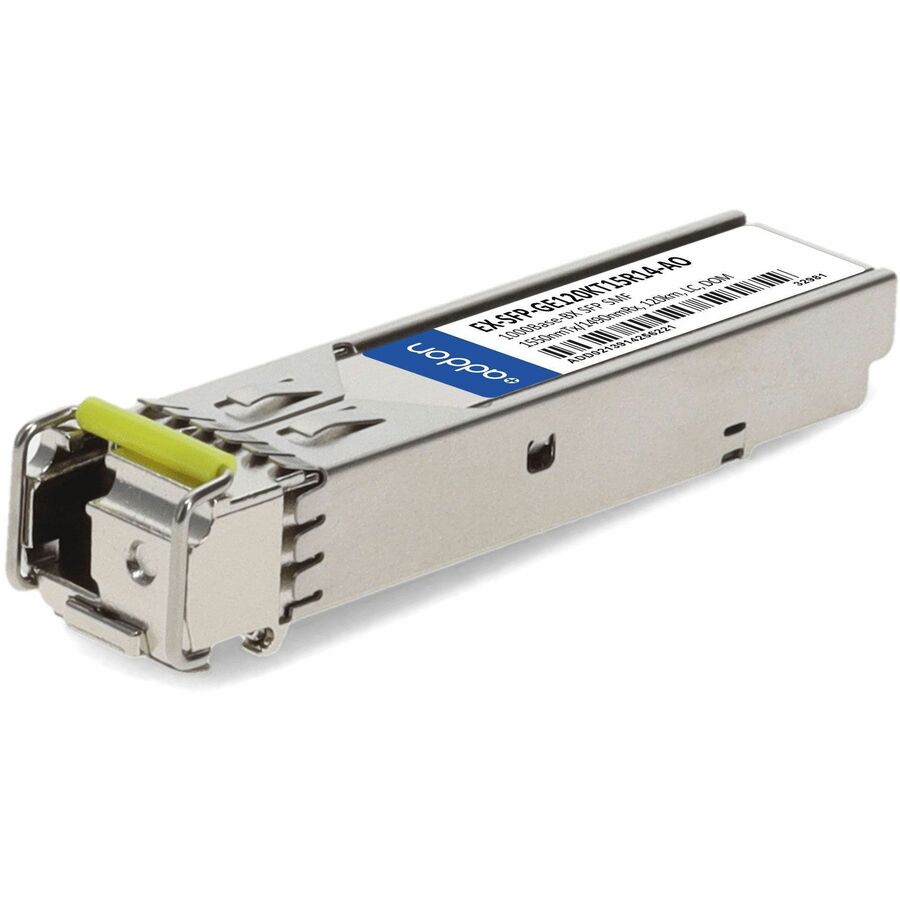 AddOn Juniper Networks® EX-SFP-GE120KT15R14 Compatible TAA 1000Base-BX SFP Transceiver (SMF, 1550nmTx/1490nmRx, 120km, LC, DOM)