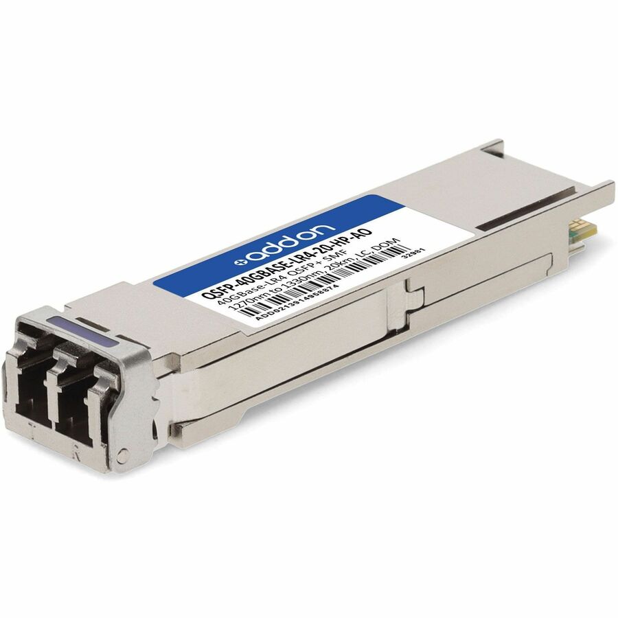 AddOn HP® Compatible TAA 40GBase-LR4 QSFP+ Transceiver (SMF, 1270-1330nm, 20km, LC, DOM)