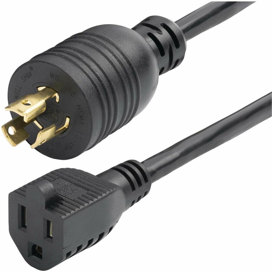 StarTech 1ft (30cm) Heavy Duty Power Cord, Twist-Lock NEMA L5-15P to NEMA 5-15R, 15A 125V, 14AWG, UL Listed, TAA