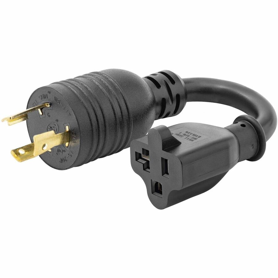 StarTech 6in (15cm) Heavy Duty Power Cord, NEMA L5-20P to NEMA 5-20R Plug Converter Cable, 20A 125V, 12AWG, UL Listed, TAA