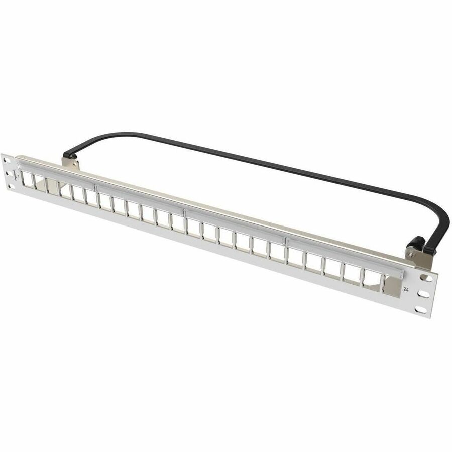 Ortronics Clarity HDJ 24-Port, 1RU Shielded High Density Jack, Unloaded Flat Panel White