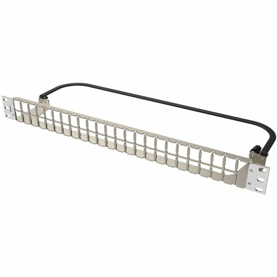 Legrand Clarity 48-Port, 1RU Shielded High Density Jack, Unloaded Flat Panel - White