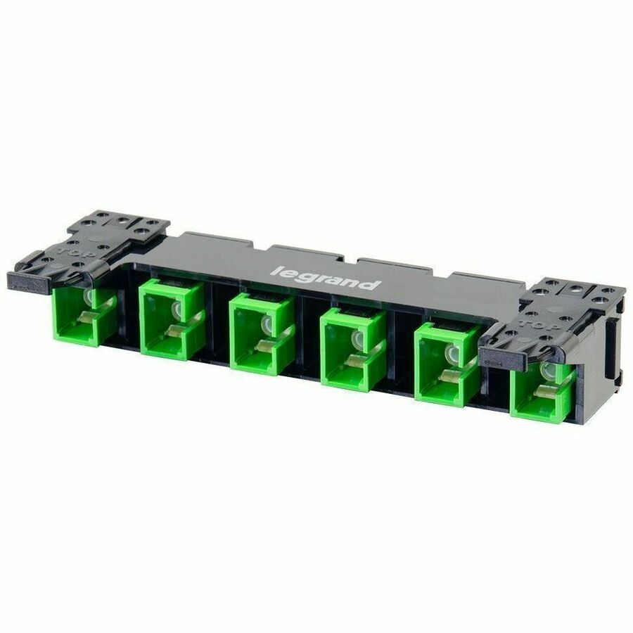 Ortronics HDJ Series 6 SC to SC Simplex Fiber Adapter Panel, 6-Fiber OS2 - Green