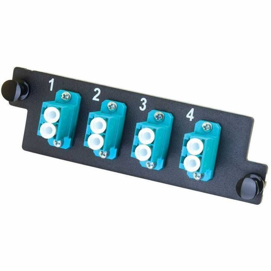 Ortronics Infinium M4 HDFP Adapter Panel, OM3/4, 4 LC Duplex, 8F, Aqua
